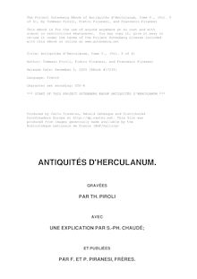 Antiquités d Herculanum, Tome V. par Piranesi, Piranesi, et Piroli