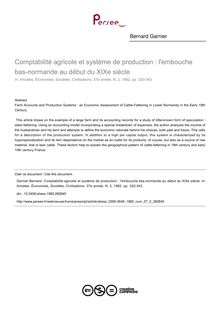 Comptabilité agricole et système de production : l embouche bas-normande au début du XIXe siècle - article ; n°2 ; vol.37, pg 320-343
