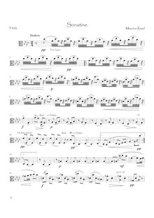 Partition viole de gambe, Sonatine, Sonatina, F♯ minor, Ravel, Maurice