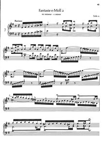 Partition complète, Fantasie en E Minor, Fantasie e-moll, E minor par Wilhelm Friedemann Bach
