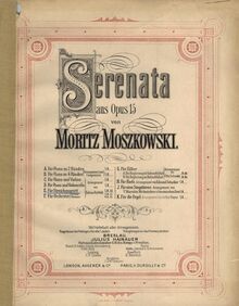 Partition couverture couleur, 6 Piano pièces, Moszkowski, Moritz