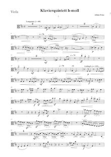 Partition viole de gambe, Piano quintette No.1, Klavierquintett Nr.1 h-moll par Albin Fries