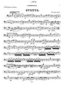 Partition basson 2, Octet No.1, E♭ major?, Gouvy, Louis Théodore