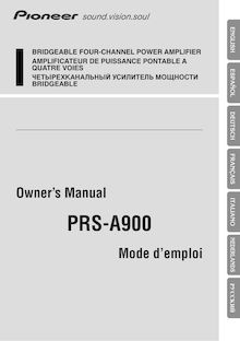 Notice Système de voiture Amplificateur Pioneer  PRS-A900