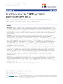 Development of six PROMIS pediatrics proxy-report item banks