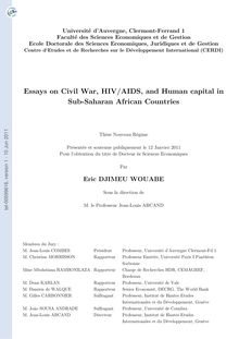 Essais sur la guerre civile, le VIH/SIDA et le capital humain en Afrique au sud du Sahara, Essays on Civil War, HIV/AIDS, and Human capital in Sub-Saharan African Countries