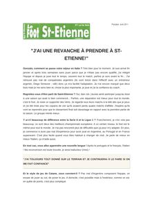 "J AI UNE REVANCHE À PRENDRE À ST-ETIENNE!"