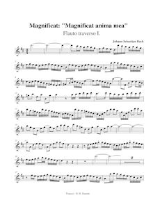 Partition flûte 1, Magnificat, D major, Bach, Johann Sebastian
