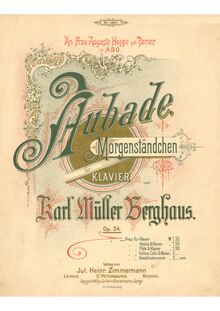 Partition complète, Aubade, Op.34, Morgenständchen, D Major, Müller Berghaus, Karl