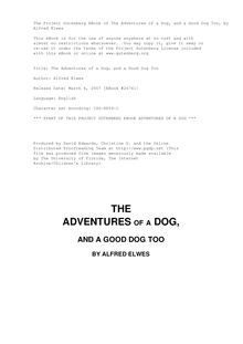 The Adventures of a Dog, and a Good Dog Too