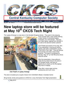 New laptop store will be featured at May  10 CKCS Tech Night
