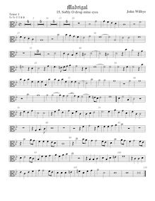 Partition ténor viole de gambe 1, alto clef, madrigaux - Set 2, Wilbye, John par John Wilbye