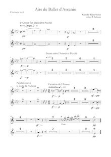 Partition clarinette 1/2 (A), Ascanio, Saint-Saëns, Camille