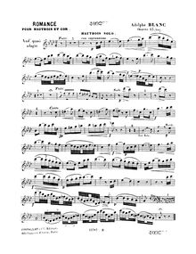 Partition hautbois, Romance, Op.43b, Blanc, Adolphe