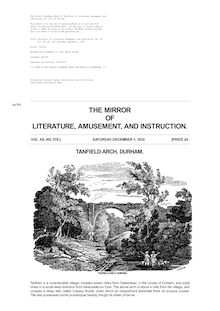 The Mirror of Literature, Amusement, and Instruction - Volume 20, No. 578, December 1, 1832