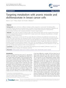 Targeting metabolism with arsenic trioxide and dichloroacetate in breast cancer cells