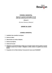 Conseil municipal Besançon 3 juillet 2020