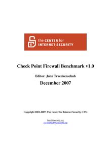 CIS Check Point Benchmark v1.0