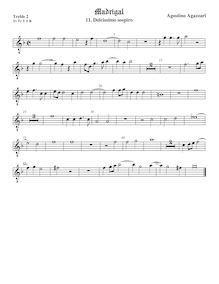 Partition viole de gambe aigue 2, octave aigu clef, Madrigali a 5 voci, Libro 2 par Agostino Agazzari