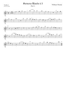 Partition viole de gambe aigue 2, octave aigu clef, Sermone Blando