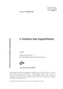 L histoire des logarithmes