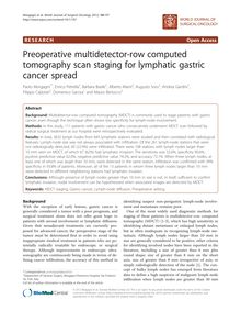 Preoperative multidetector-row computed tomography scan staging for lymphatic gastric cancer spread