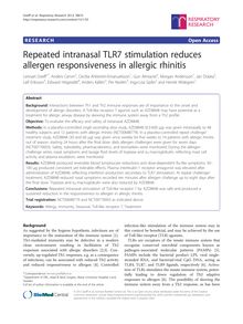 Repeated intranasal TLR7 stimulation reduces allergen responsiveness in allergic rhinitis
