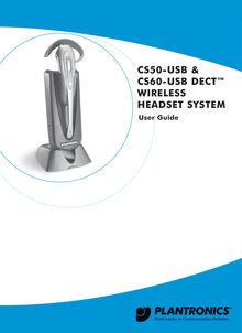CS50-USB & CS60-USB DECT WIRELESS HEADSET SYSTEM