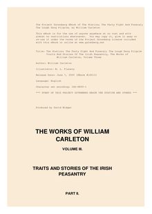 The Station; The Party Fight And Funeral; The Lough Derg Pilgrim - Traits And Stories Of The Irish Peasantry, The Works of - William Carleton, Volume Three