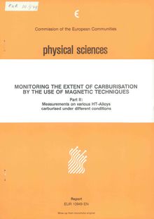 Measurements on various high temperature alloys carburized under different conditions