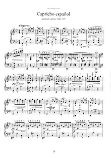 Partition complète, Capricho español, Op.39, Granados, Enrique
