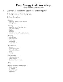 Farm Energy Audit Training Outline
