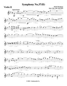 Partition violons II, Symphony No.37, D major, Rondeau, Michel par Michel Rondeau