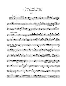 Partition altos, Symphony No.102 en B♭ major, Sinfonia No.102, Haydn, Joseph