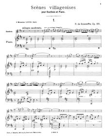 Partition de piano et hautbois , partie, Scènes villageoises
