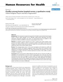 Conflict among Iranian hospital nurses: a qualitative study