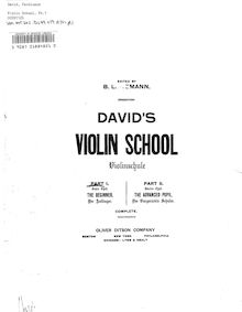 Partition Teil 1: Der Anfänger (pour Beginner), Violinschule, Violin School par Ferdinand David