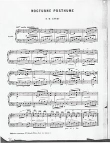 Partition complète, Nocturne, Nocturne Posthume, A♭ major, Ernst, Heinrich Wilhelm