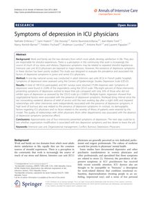 Symptoms of depression in ICU physicians