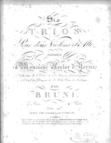 Partition violon 1, 6 corde Trios, Book 4, Bruni, Antonio Bartolomeo