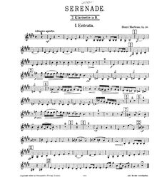 Partition clarinette 2, Serenade (Nonet) pour vents, Op.20, Marteau, Henri