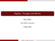 Rigidity Triangles and Minors