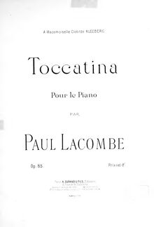 Partition complète, Toccatina, A major, Lacombe, Paul