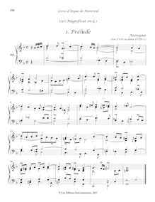 Partition 162-16, (13e) Magnificat en G♭: , Prélude - , Duo - , (Voix humaine) - , Trio - , Récit - , Dialogue, Livre d orgue de Montréal