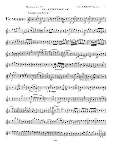 Partition clarinette 1,2 (en C), violoncelle Concerto, Op.14, Concerto in Forme d un Concertino pour Violoncelle avec Accompagnement de l Orchestre ou du Pianoforte, Op.14