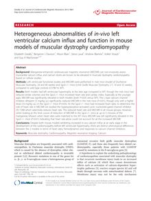 Heterogeneous abnormalities of in-vivo left ventricular calcium influx and function in mouse models of muscular dystrophy cardiomyopathy