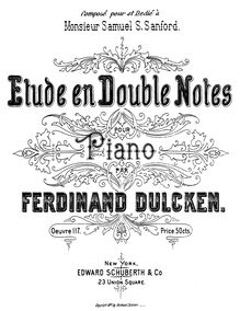 Partition complète, Etude en Double Notes, Dulcken, Ferdinand Quentin