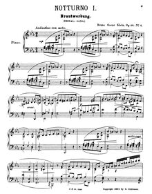 Partition No.1: Brautwerbung (Bridal-Song), 2 Notturnos, Op.14, E♭ major, F♯ major