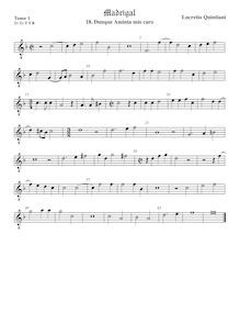 Partition ténor viole de gambe 1, octave aigu clef, madrigaux pour 5 voix par  Lucrezio Quintiani par Lucrezio Quintiani