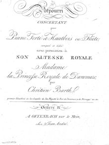 Partition complète, Potpourri Concertant, Op.9, Barth, Christian Frederik